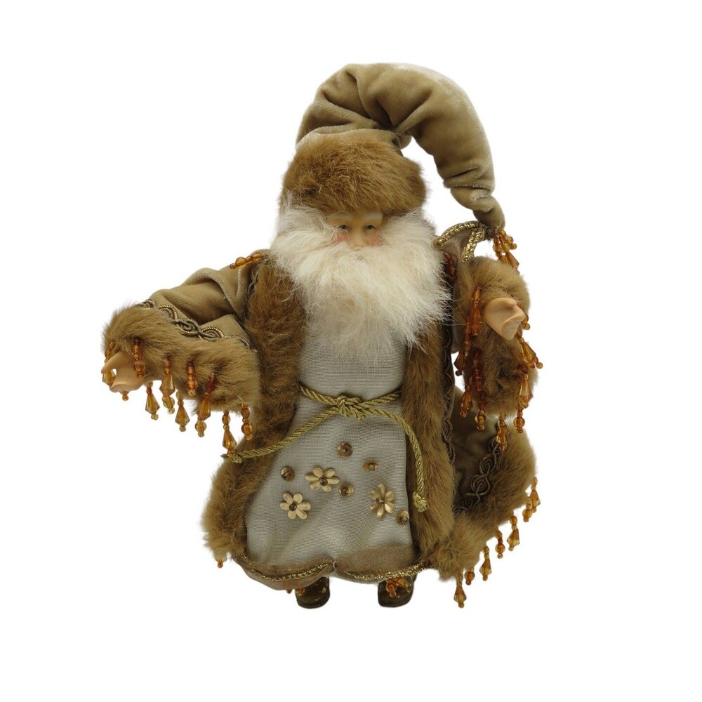 Silvestri Gold Christmas Santa Ornament 9" Hand Crafted D.L. Rhein